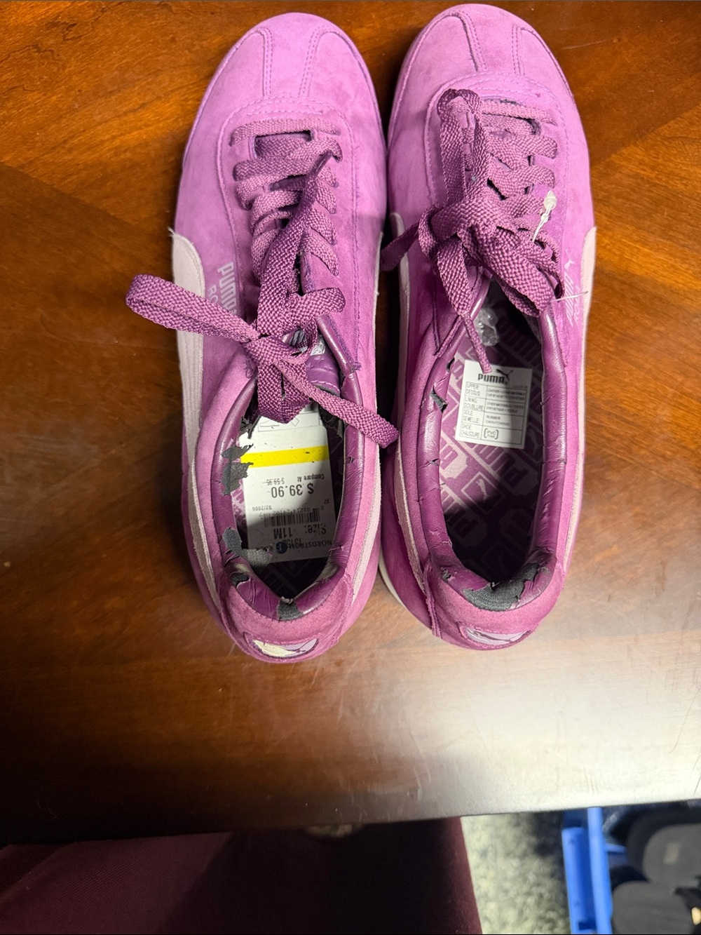 Puma Women's Suede Sneakers in Bright Purple with Pale Stripe - Picture 2 of 4